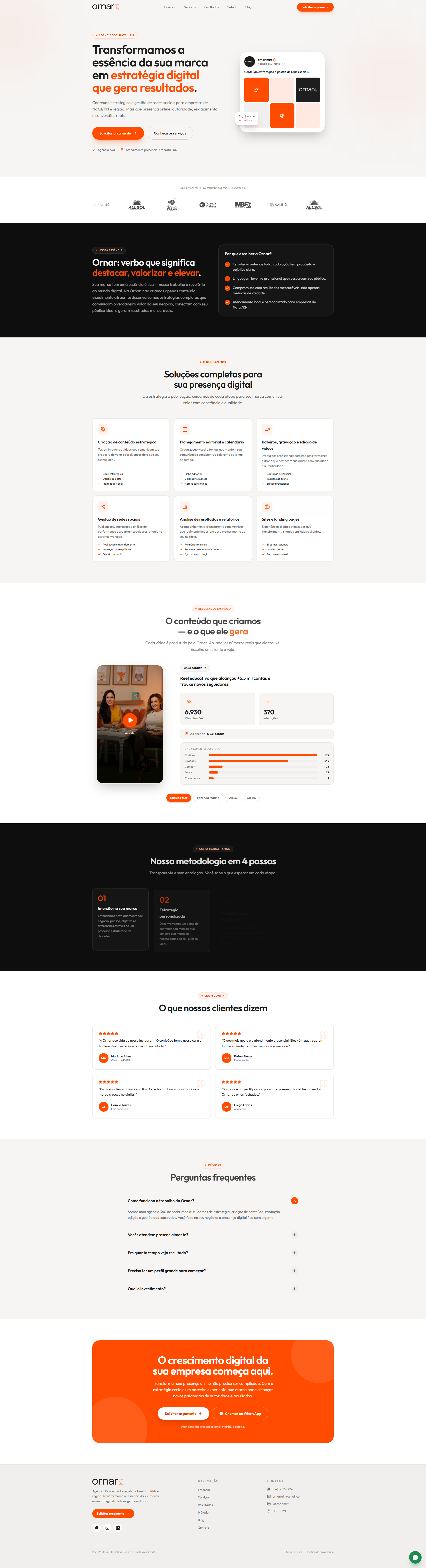 Print do site da Ornar Marketing