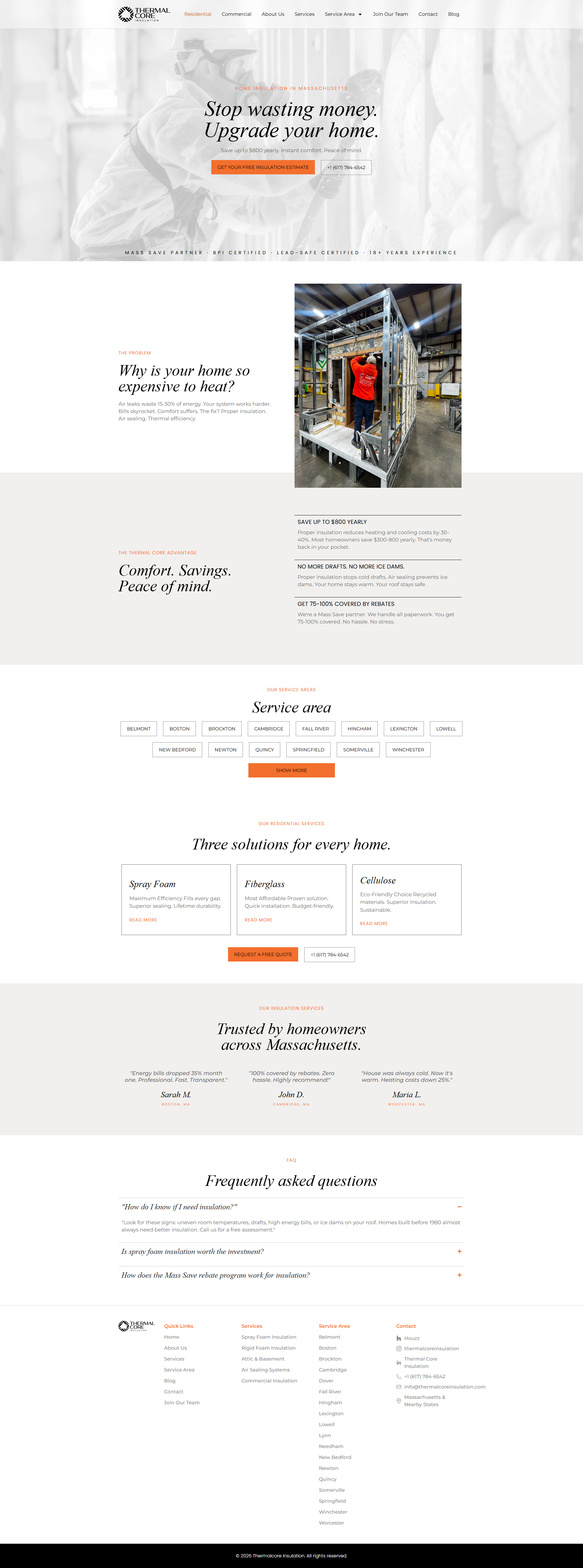Print do site da Thermal Core Insulation
